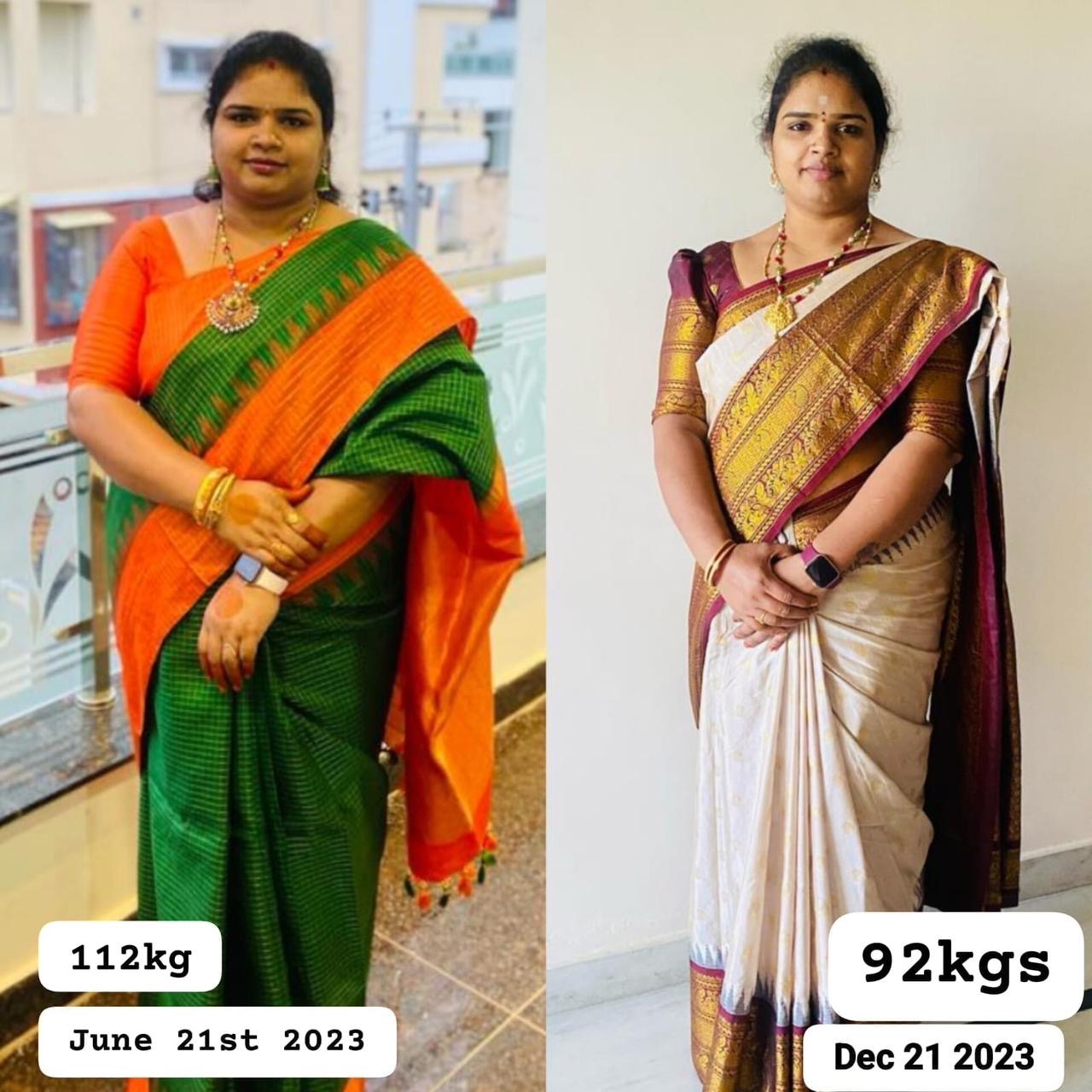 Woman student — 112kg to 92kg in 6 months